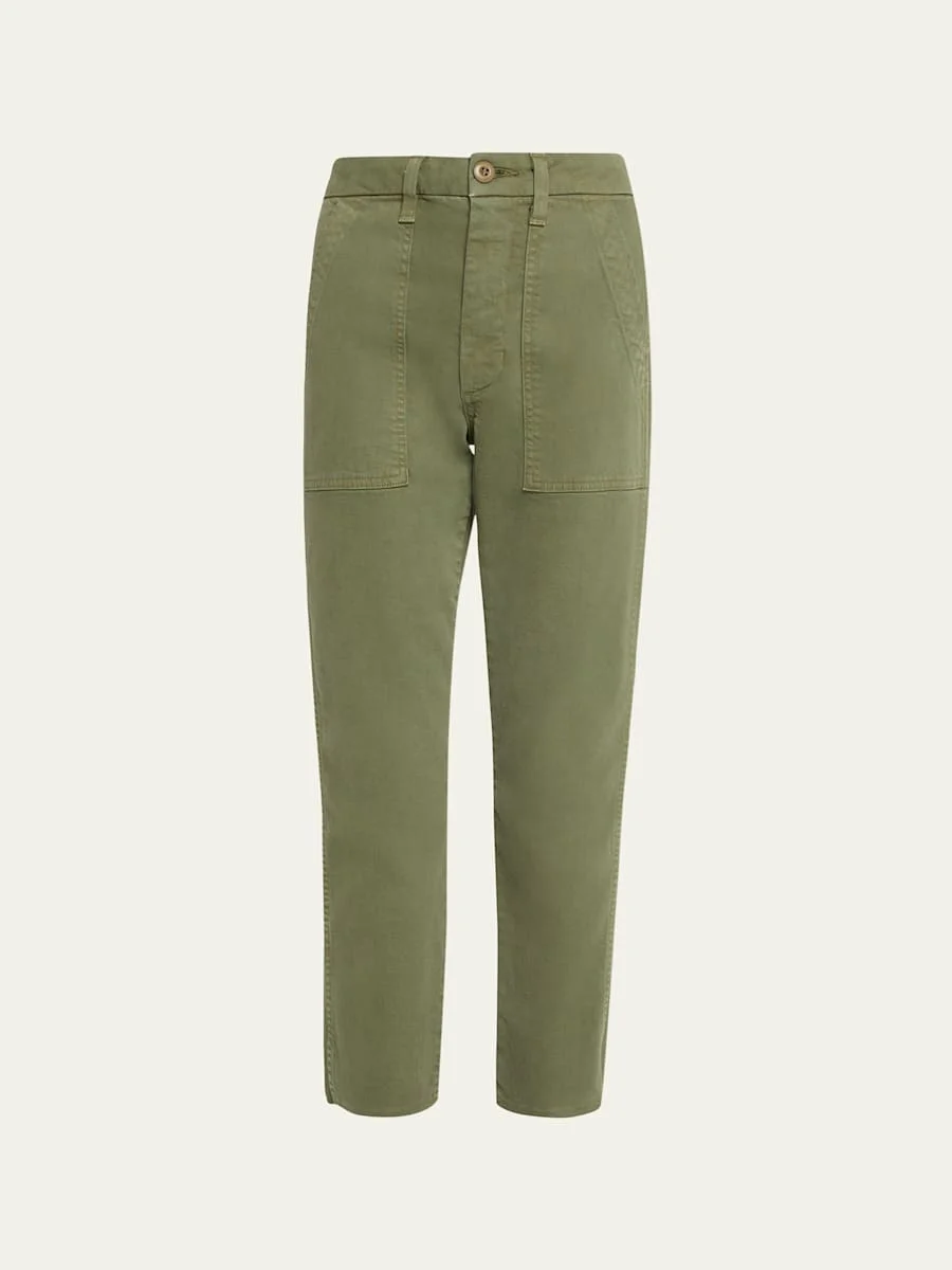 Easy Straight Cropped Army Trousers - 1