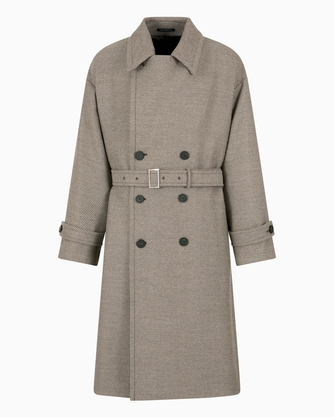 DOUBLE-BREASTED BELTED COAT IN A VIRGIN-WOOL DOUBLE COVER FABRIC - 1