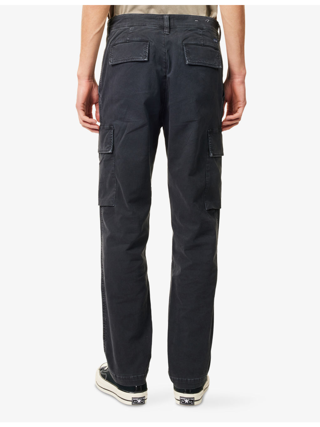 Dillon patch-pocket straight-leg mid-rise stretch-cotton trousers - 4