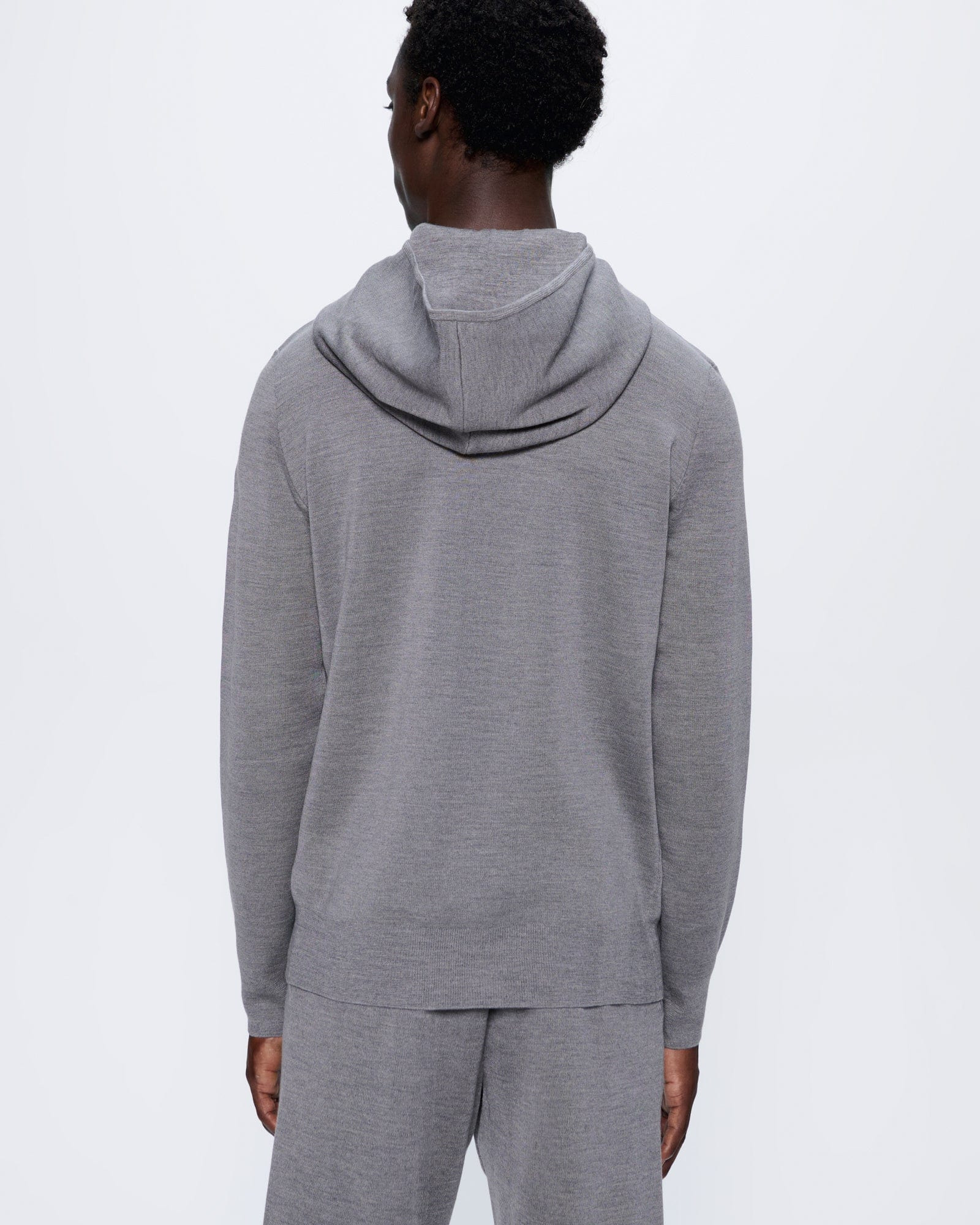 Mens DNA Regenerative Merino Wool Hoodie - Grey Marl - 5
