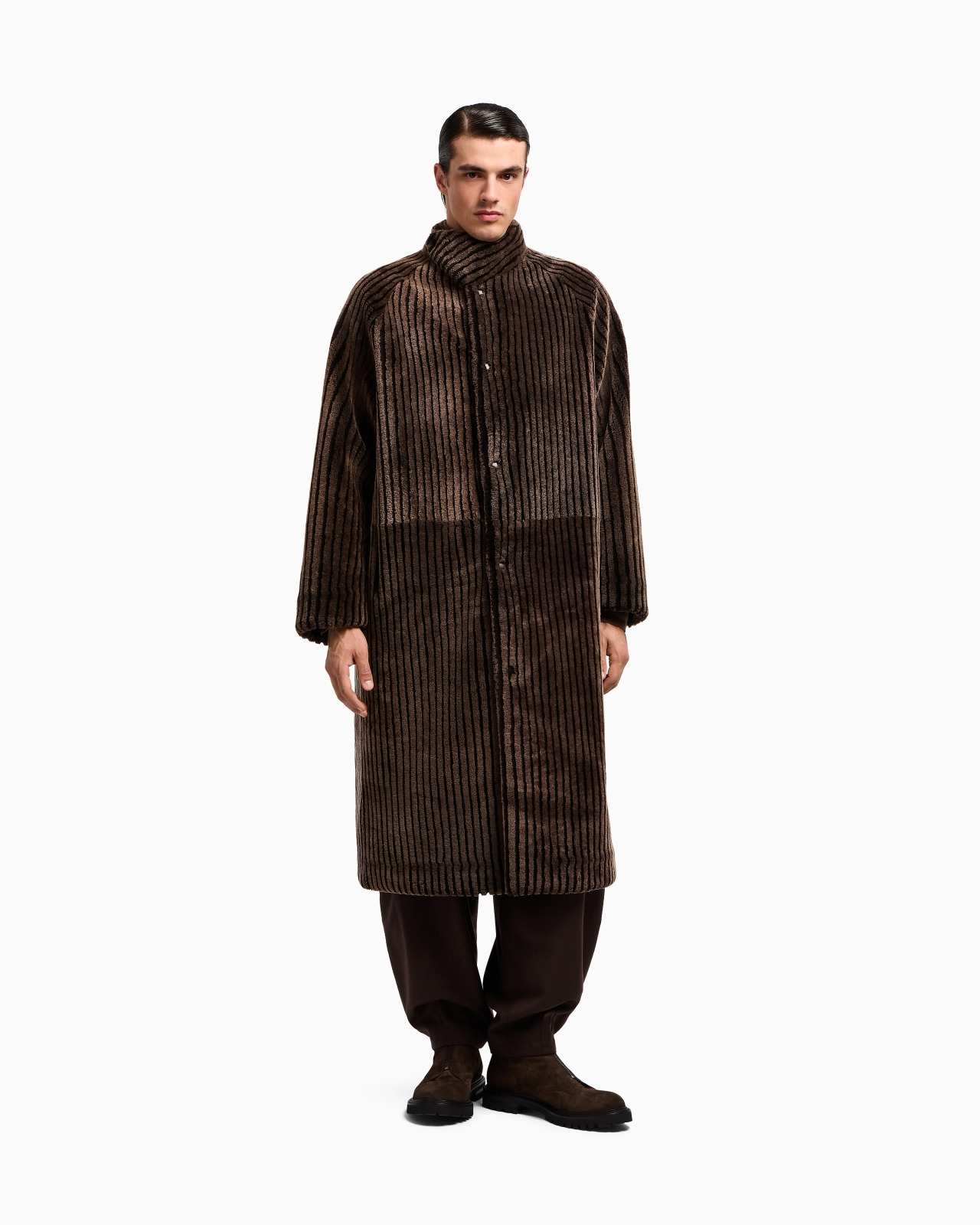 LONG LAMBSKIN SHEARLING COAT - 4