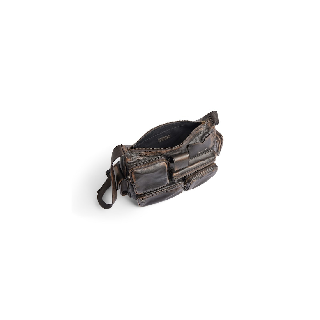 Men's Superbusy Messenger Bag Used Effect in Brown - 4