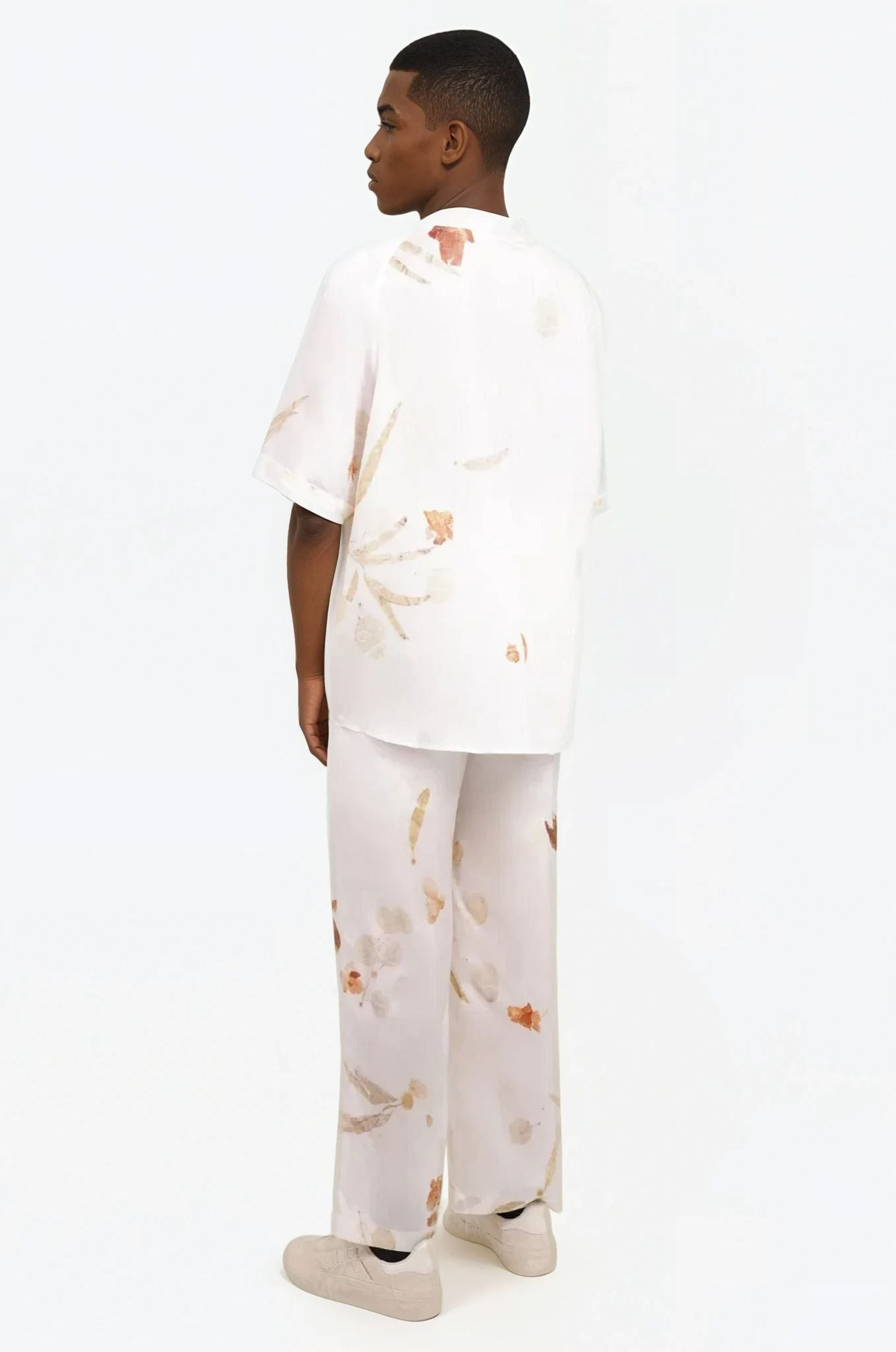 NATURAL PLANT DYE SHORT SLEEVE SHIRT | WHITE - 3