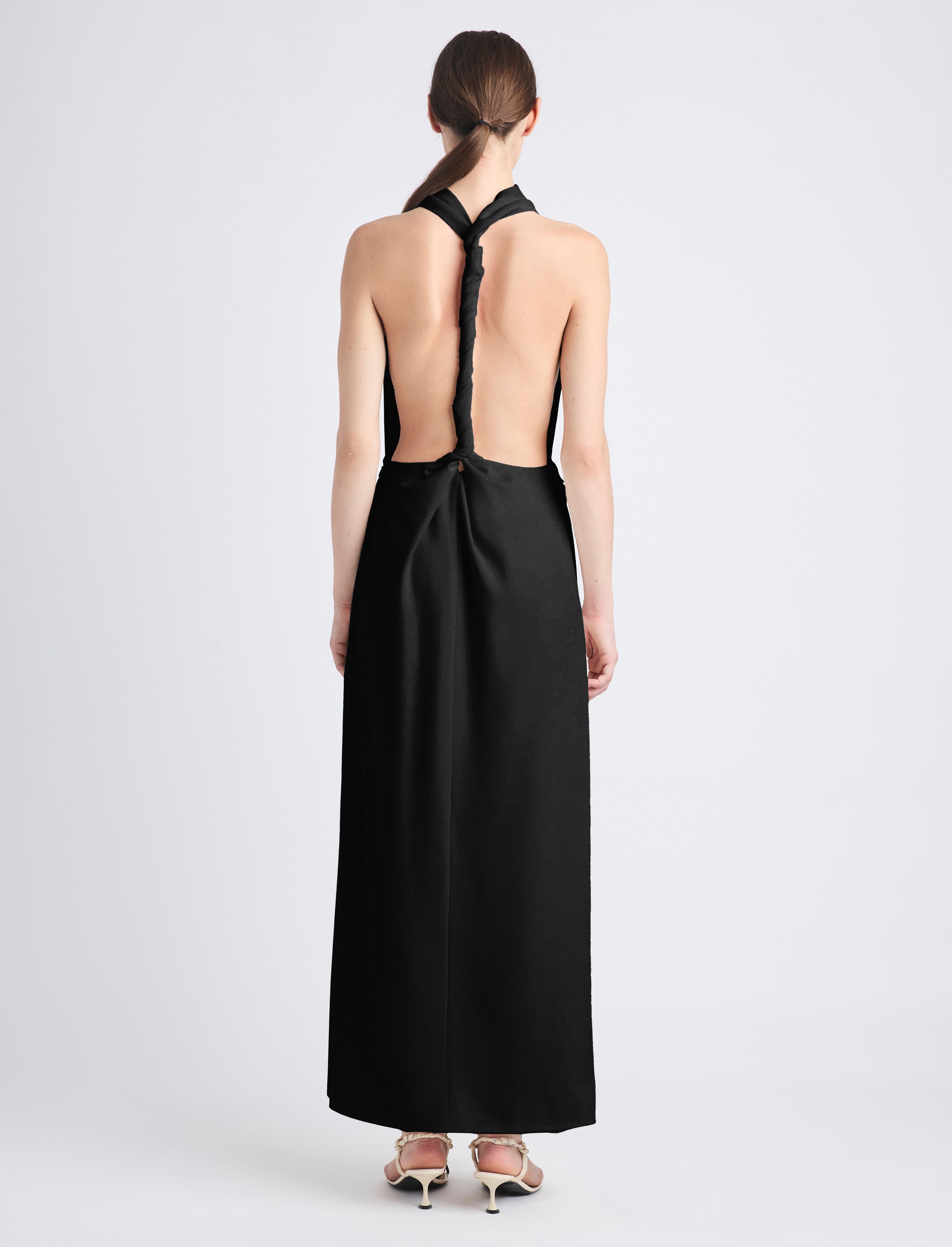 Selena Twist Back Dress in Matte Double Crepe - 4