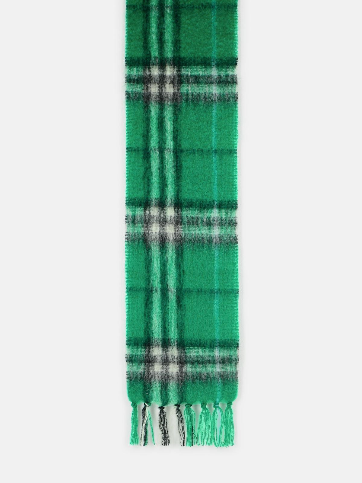 GREEN MOHAIR BLEND SCARF - 2