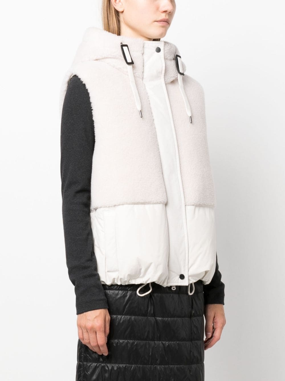 faux-fur hooded gilet - 3