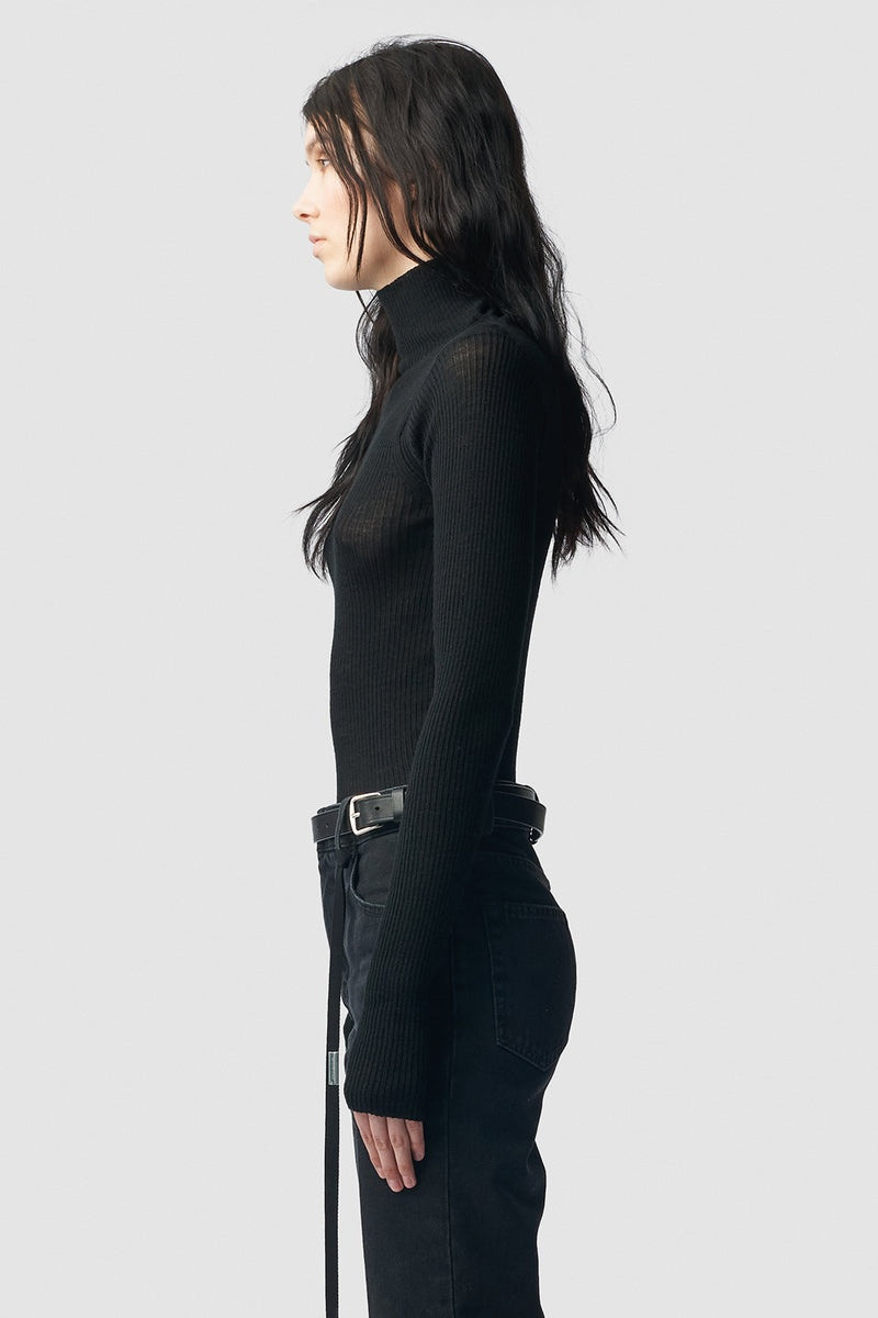 Ann Demeulemeester Marlena Rib High Neck Sweater outlook