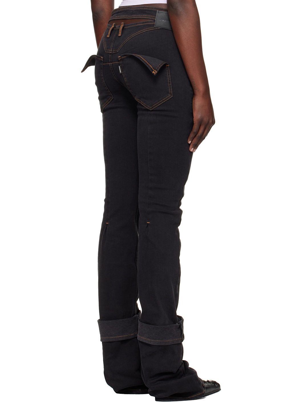 Gray Open Back Jeans - 3