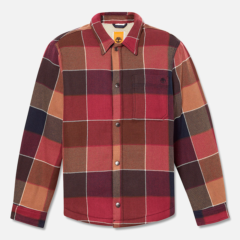 Men's High Pile Fleece Lined Plaid Overshirt 1