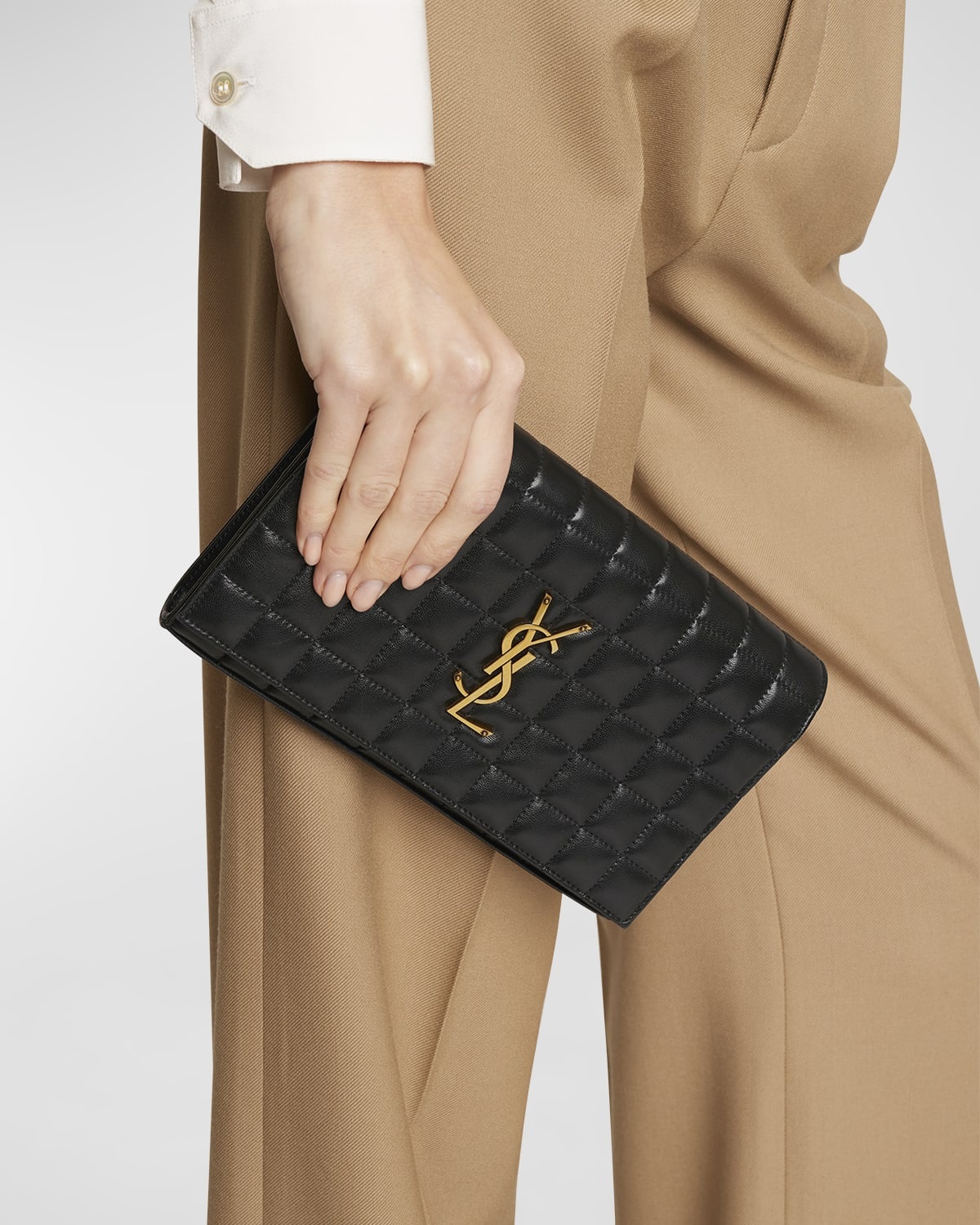 Cassandre YSL Wallet on Chain in Quilted Smooth Leather - 5