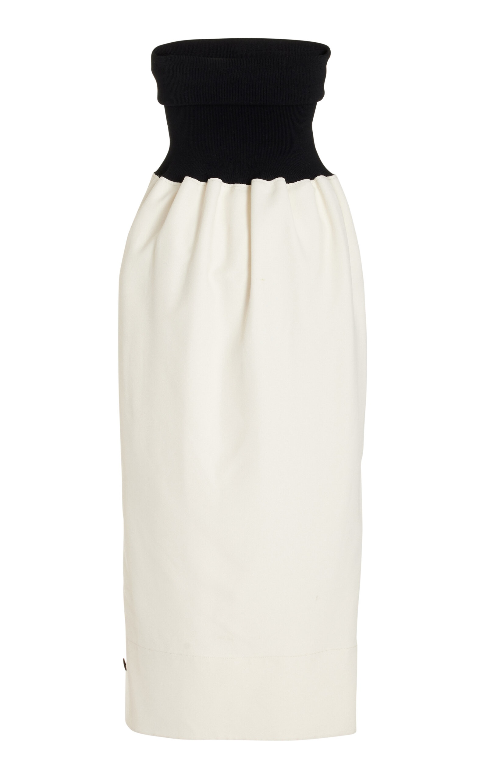 Knit-Trimmed Crepe Maxi Dress black/white - 6