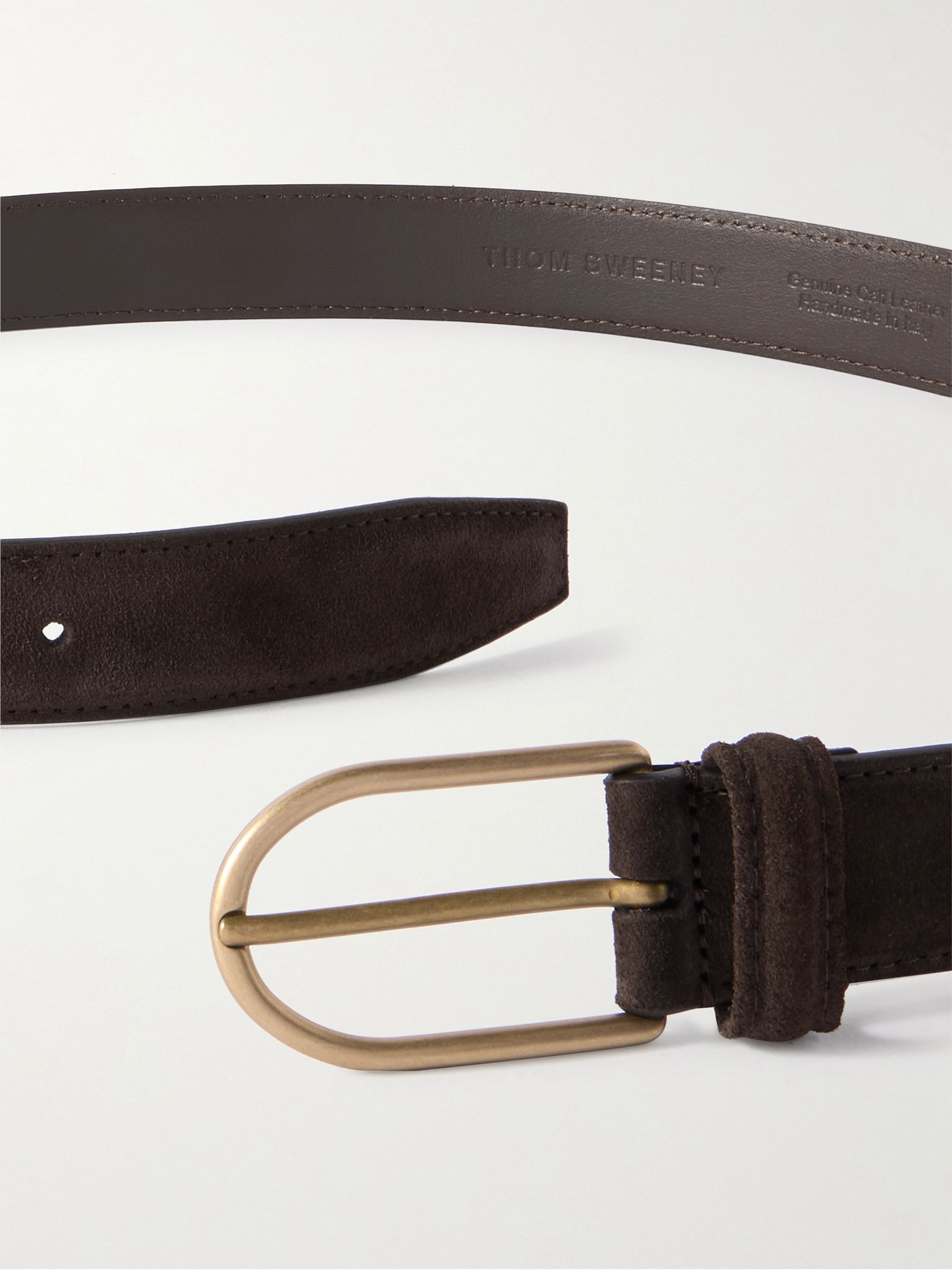 3.5cm Suede Belt Brown - 3