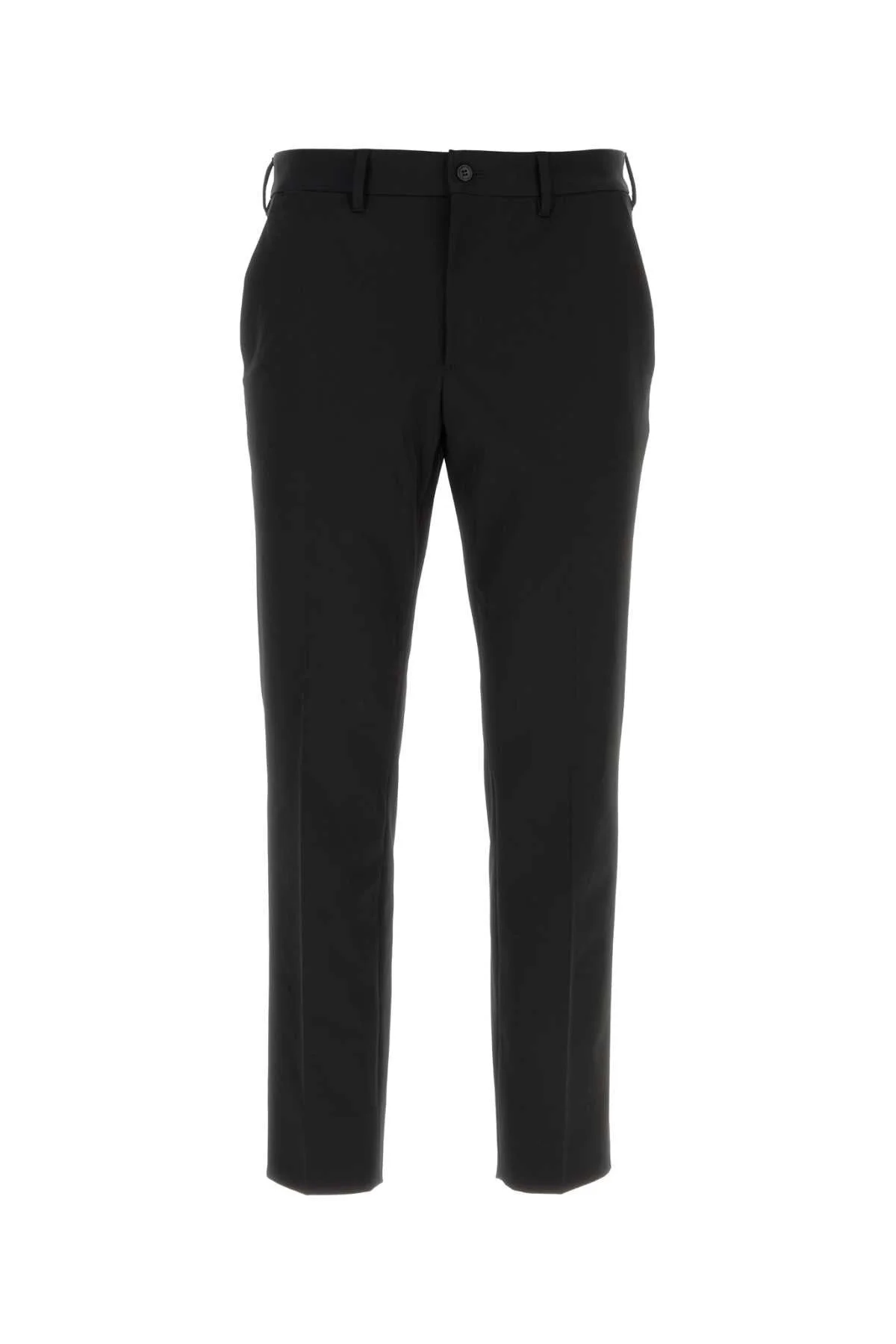 Prada Men Black Stretch Polyester Pant - 1