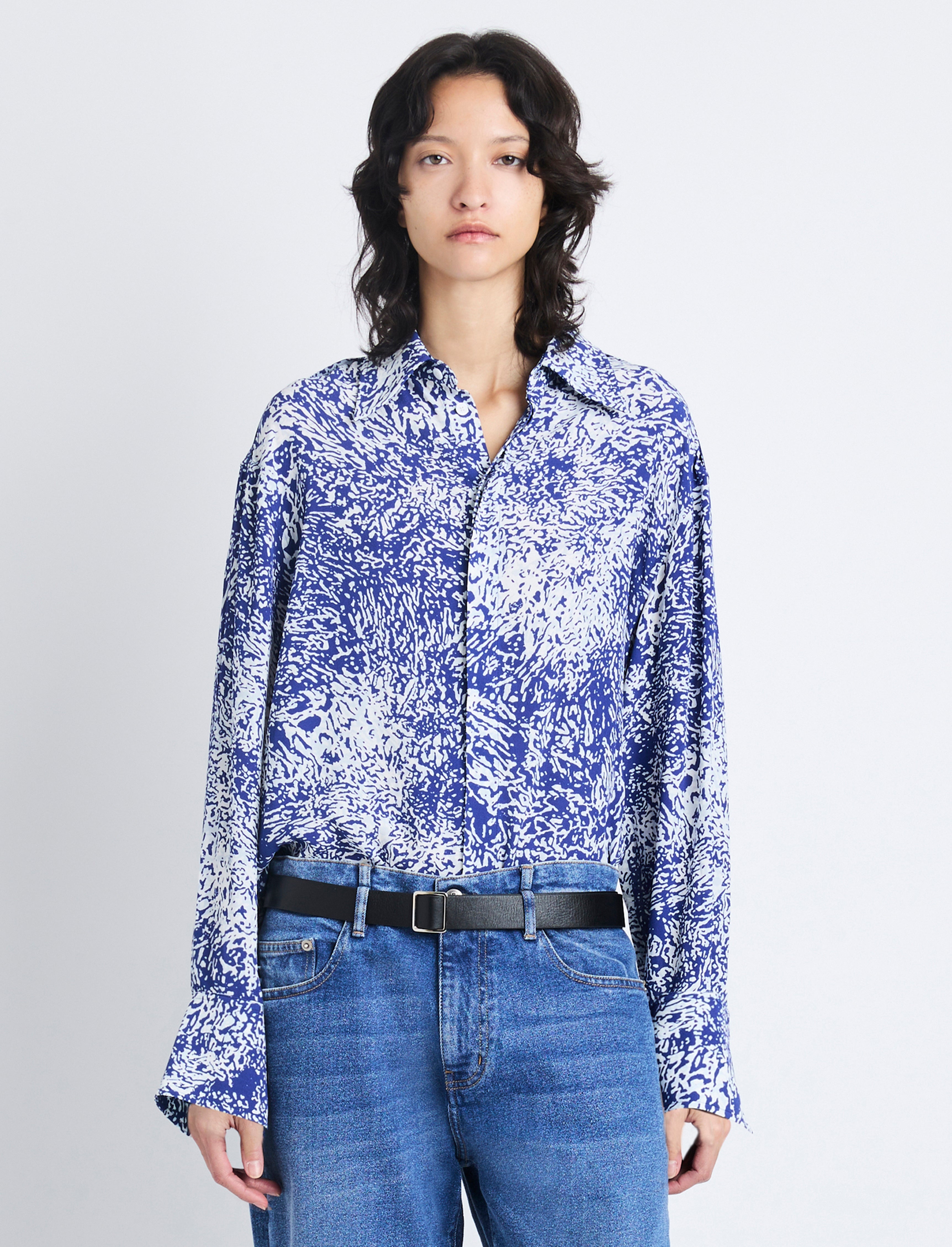 Norman Top in Printed Viscose Crepe - 2