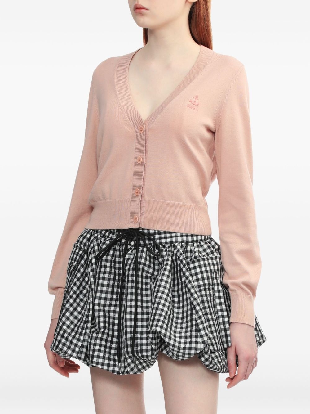 embroidered V-neck cardigan - 3
