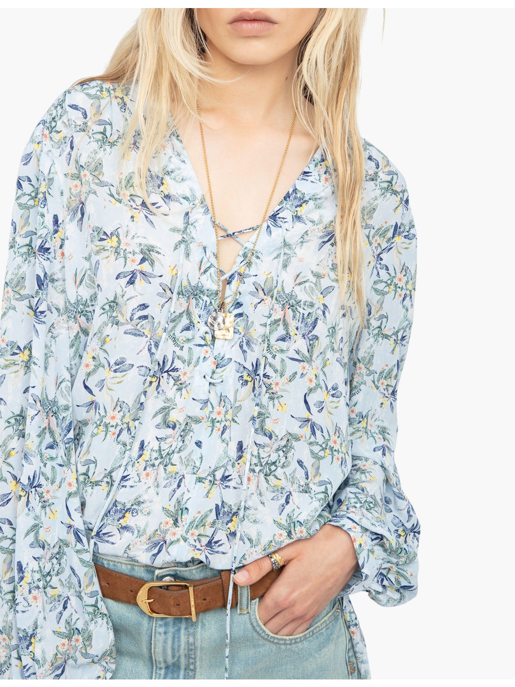 Tamela Floral-Print Tie-Neck Woven Blouse - 5
