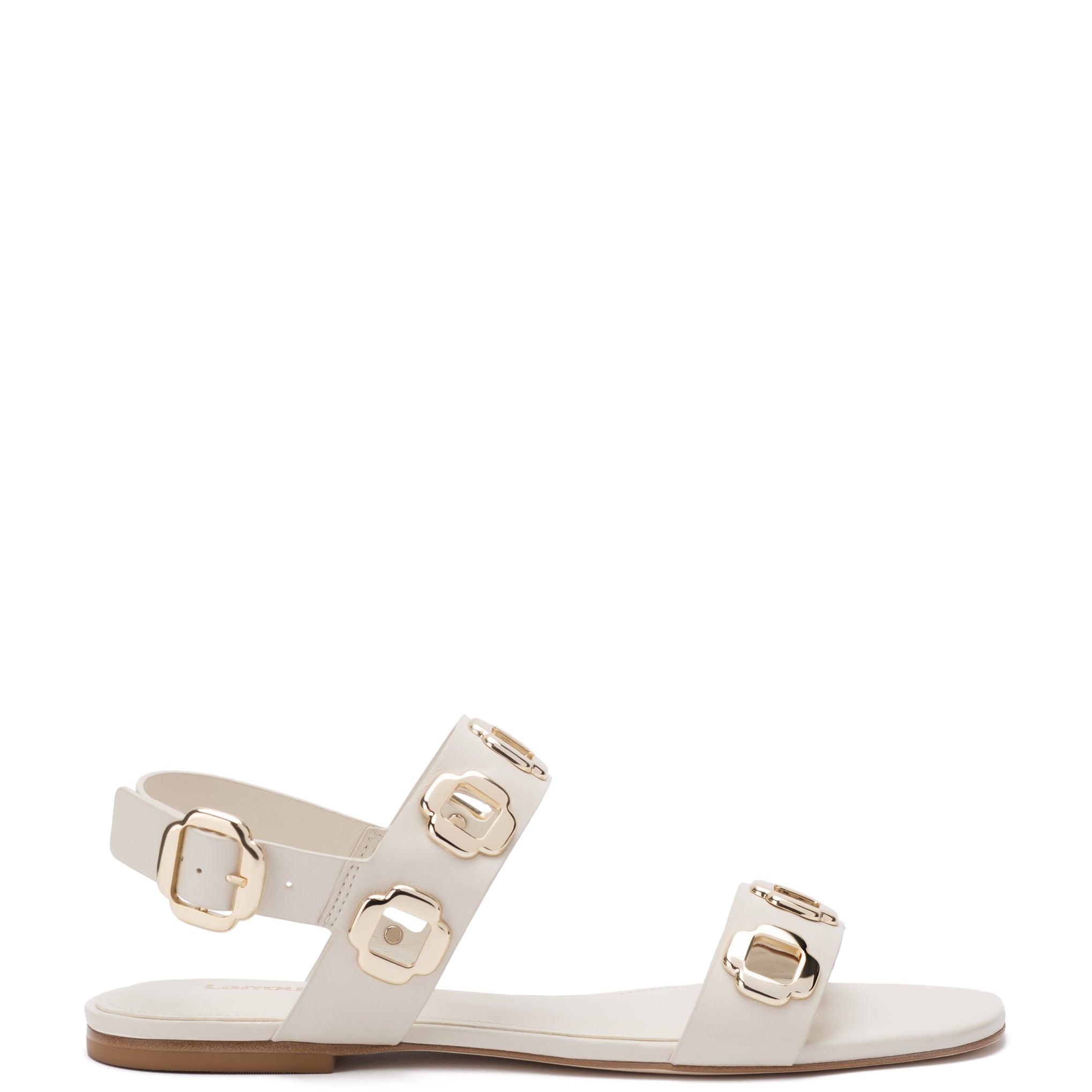 Larroude - Larroude Milan Flat Sandal In Ivory Leather - 1