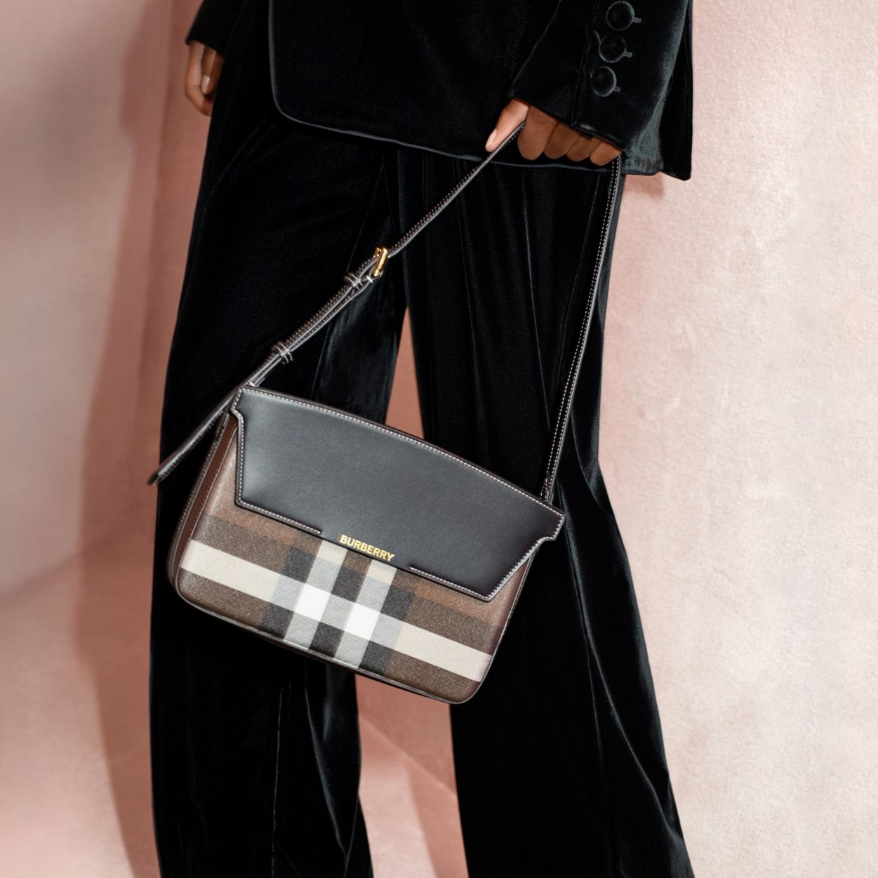 Check and Leather Catherine Shoulder Bag - 10