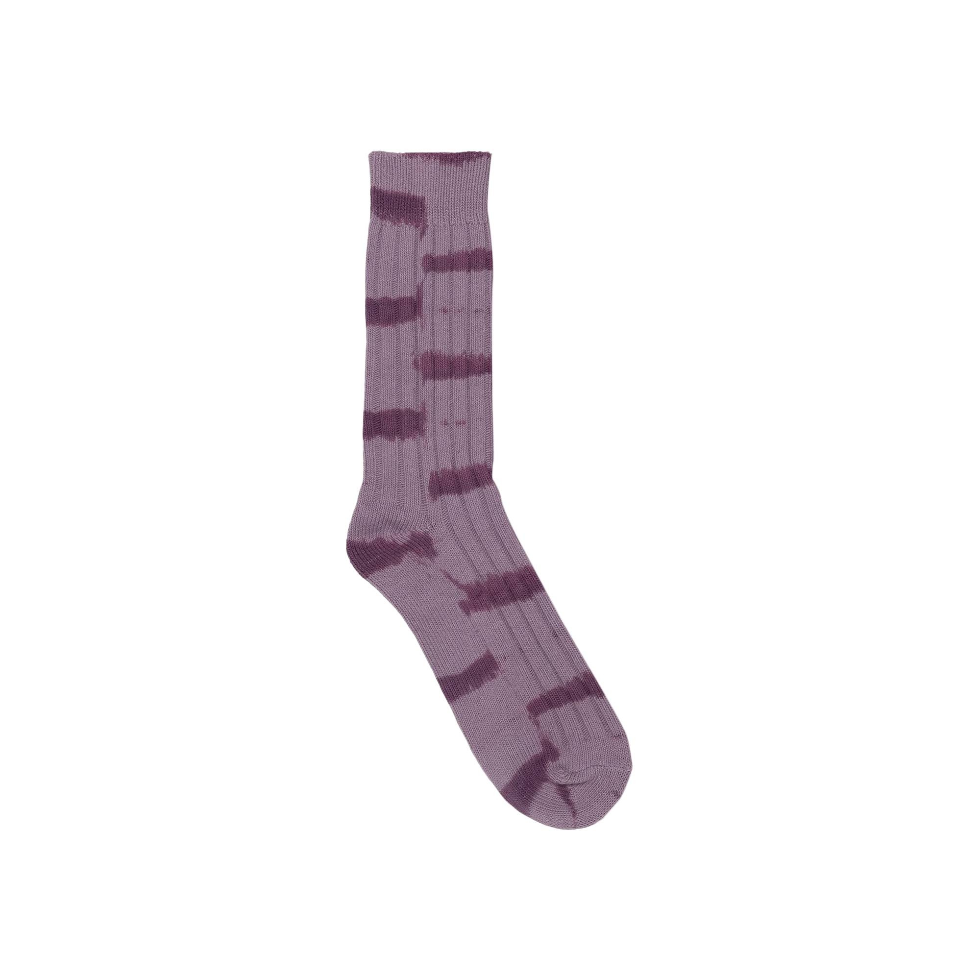 Stussy Dyed Stripe Ribbed Crew Socks 'Lavender' - 2