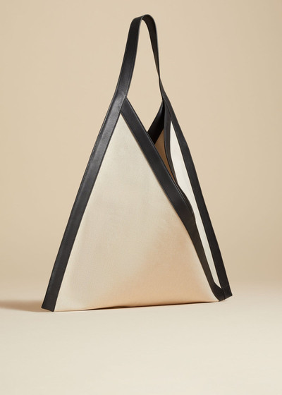 KHAITE The Sara Tote in Natural and Black Leather outlook