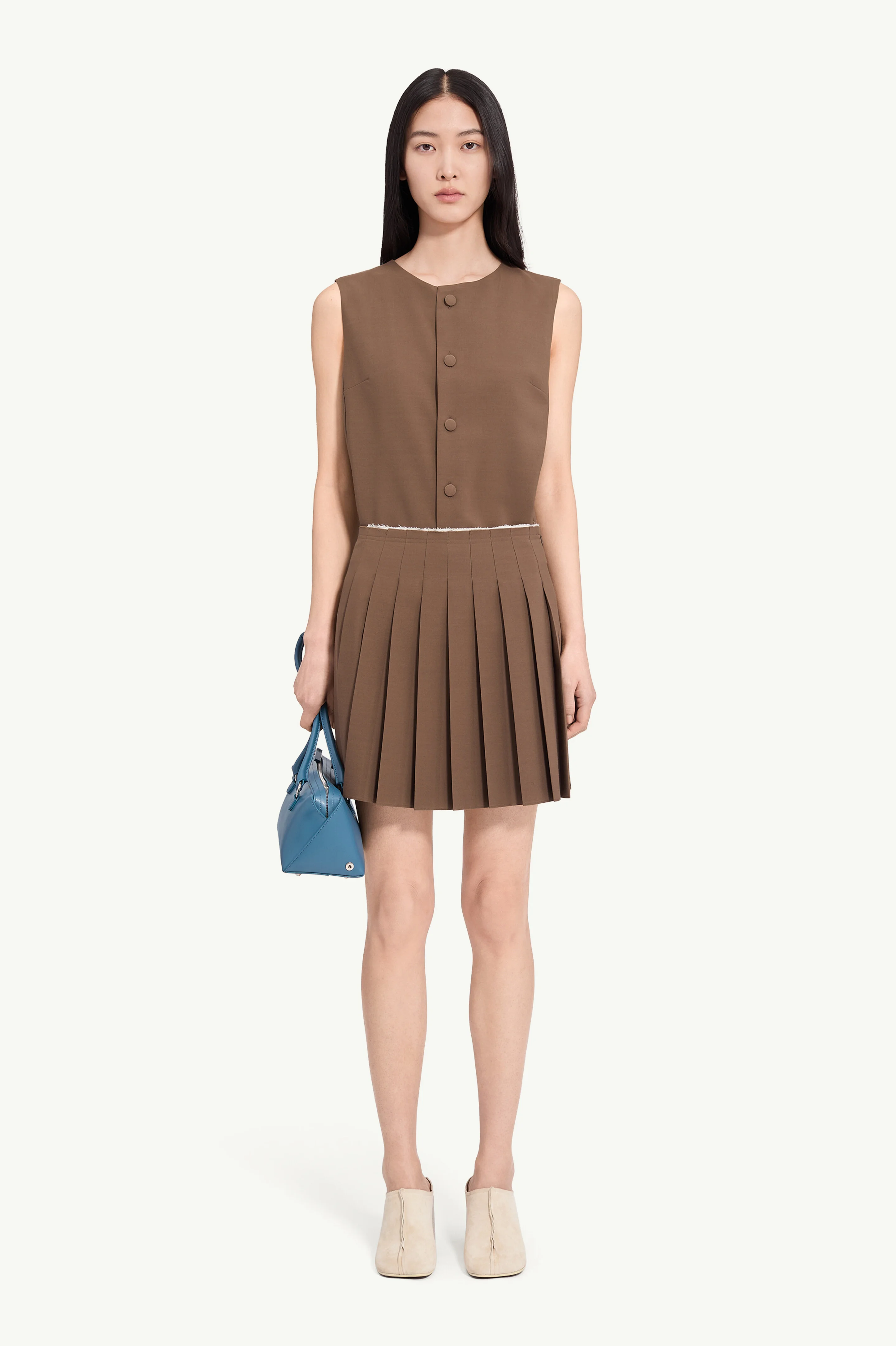 Wool blend midi skirt - 1