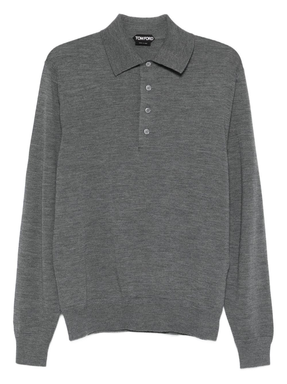 Fine gauge pure wool l/s polo - 7