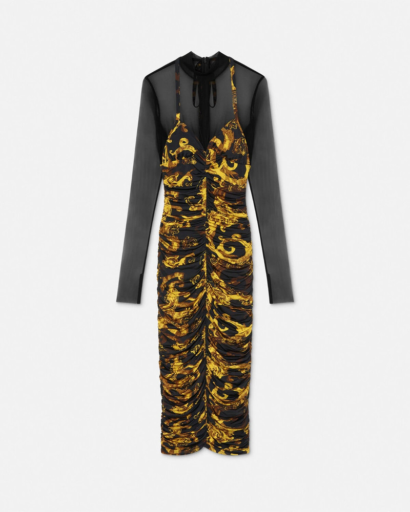 수채화 Couture Ruched 미디 드레스 1