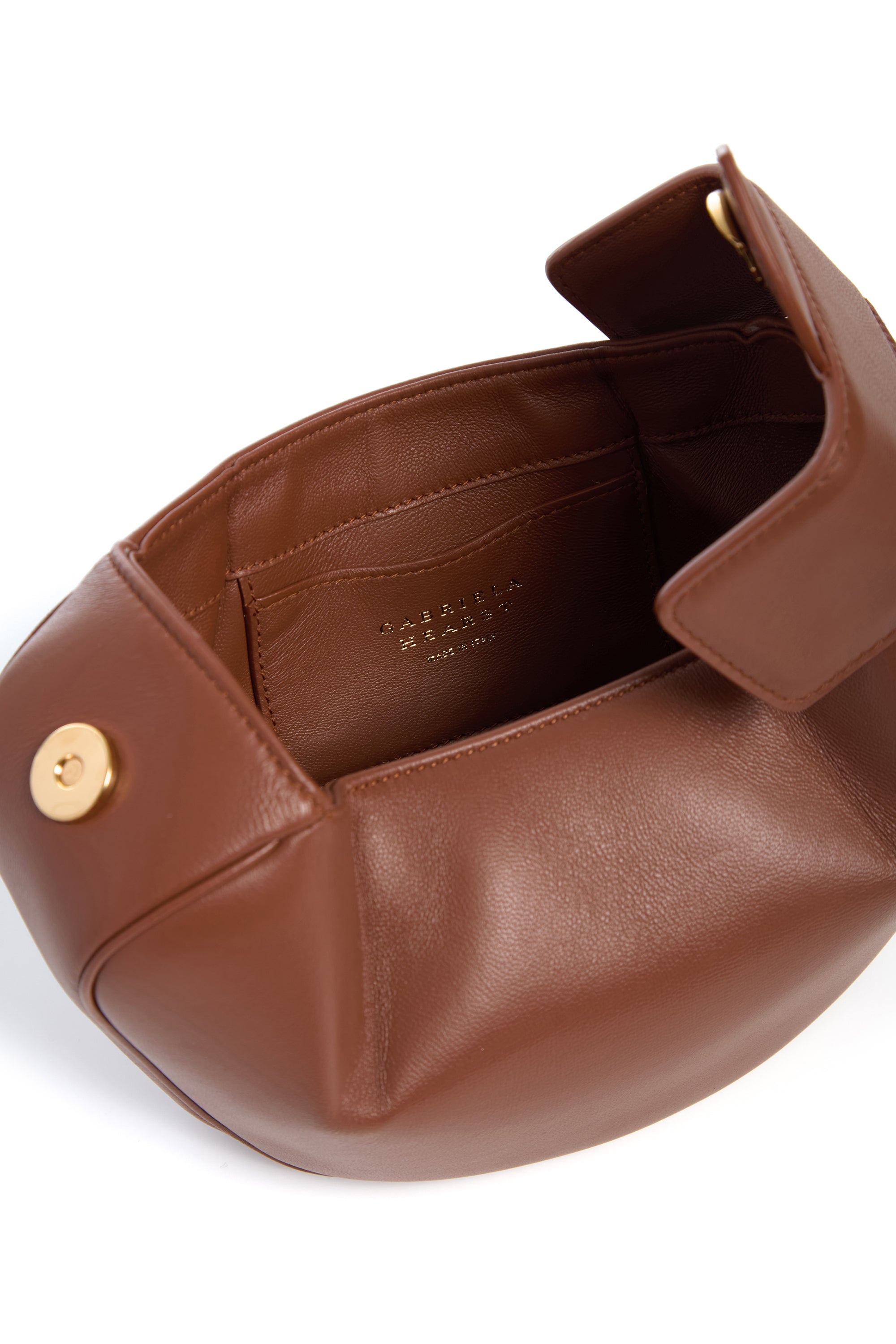 Soft Demi Clutch in Cognac Nappa Leather - 4