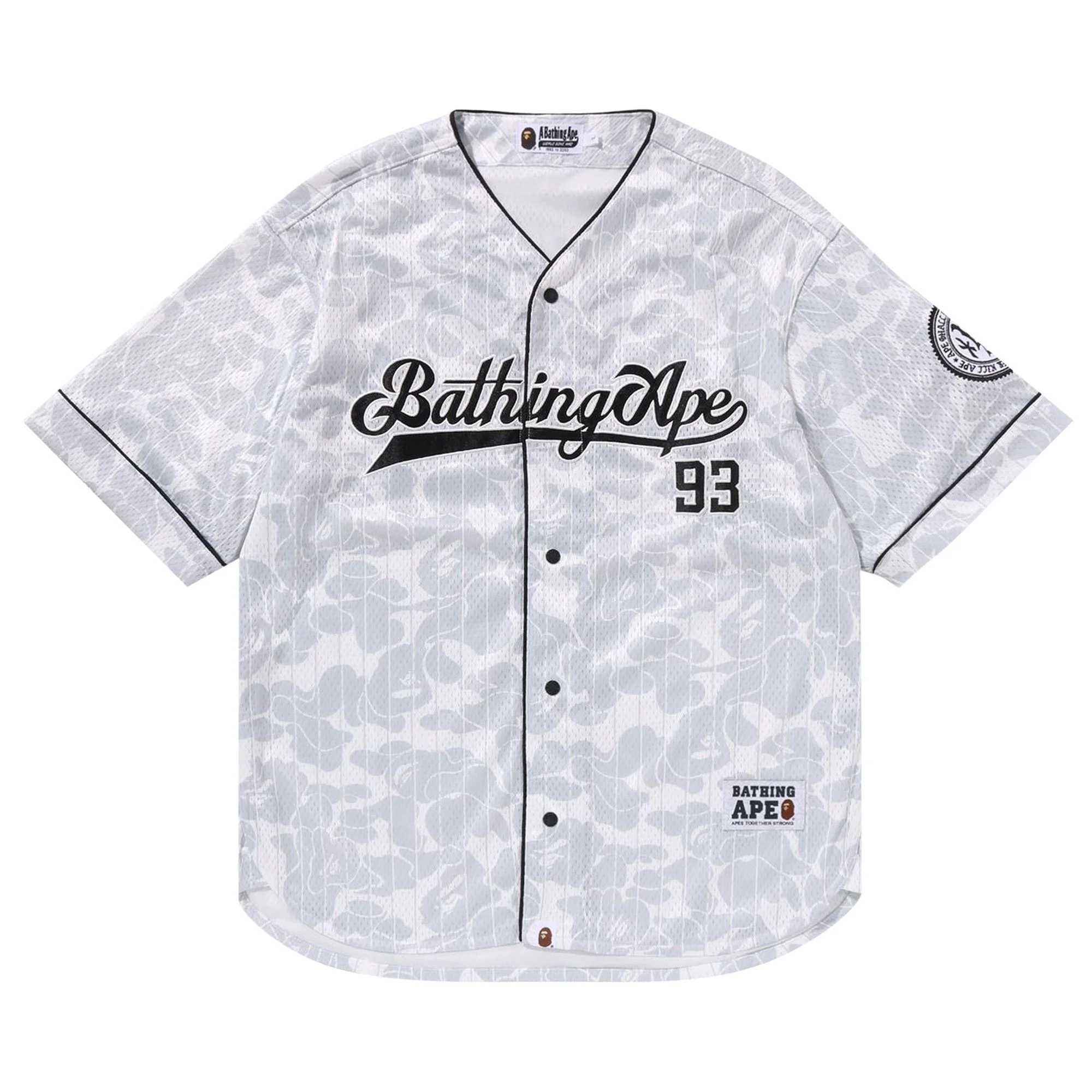 BAPE Camo Stripe Baseball Shirt 'Grey' - 1