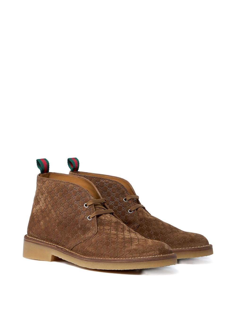 GG-pattern lace-up boots - 2