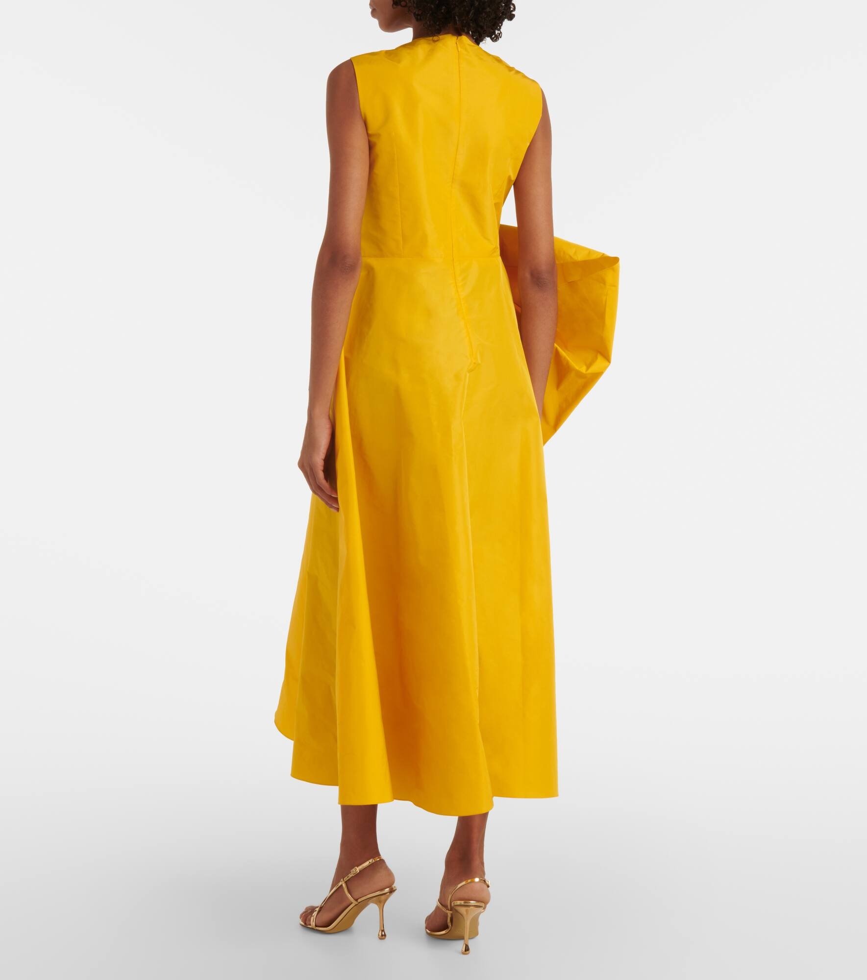 Nura bow-detail taffeta midi dress - 3