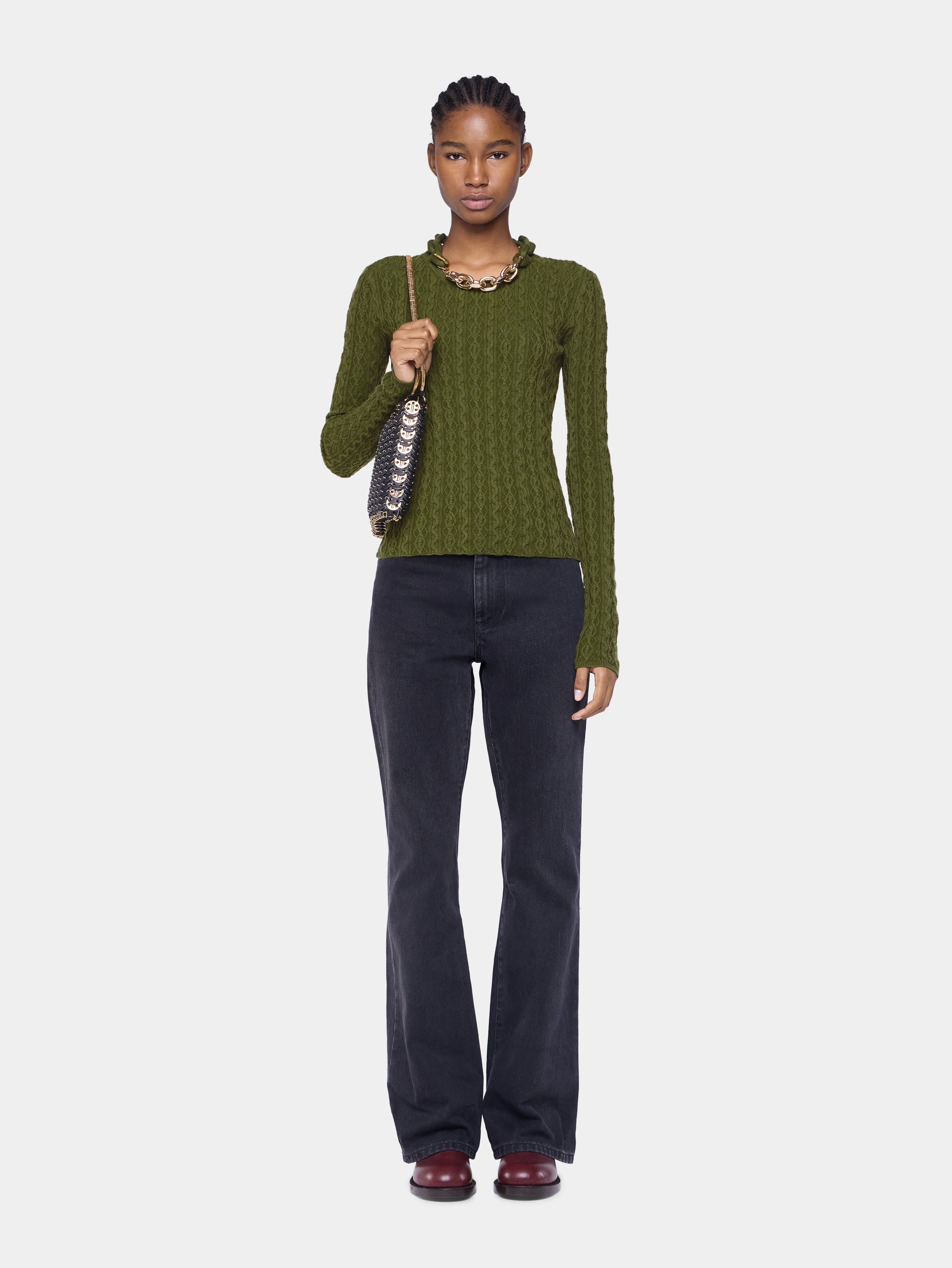 KHAKI SWEATER IN WOOL - 2