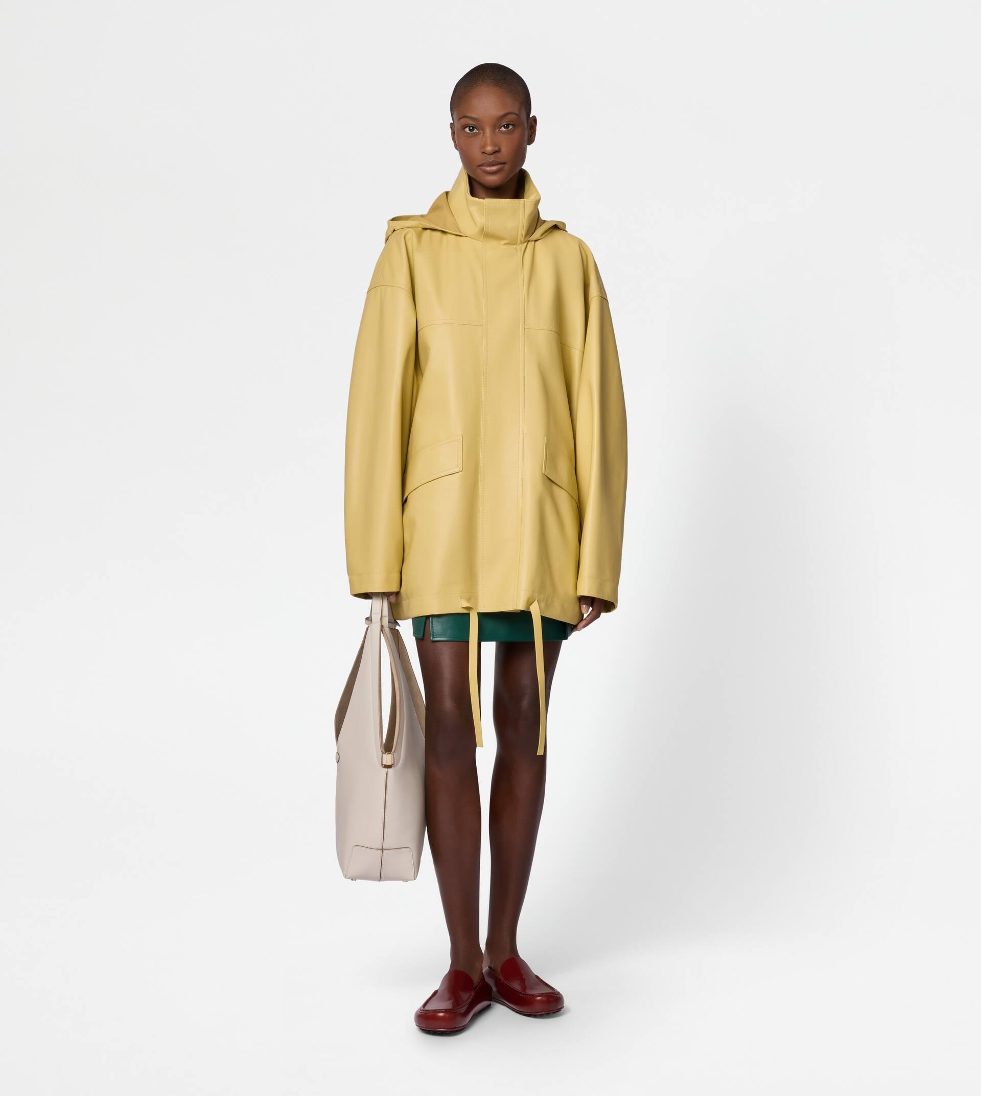 WINDBREAKER IN NAPPA LEATHER - YELLOW - 2