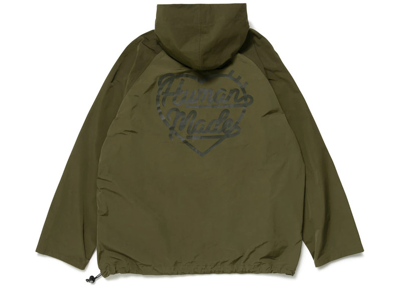 Human Made Human Made Half Zip Anorak Jacket Olive Drab outlook