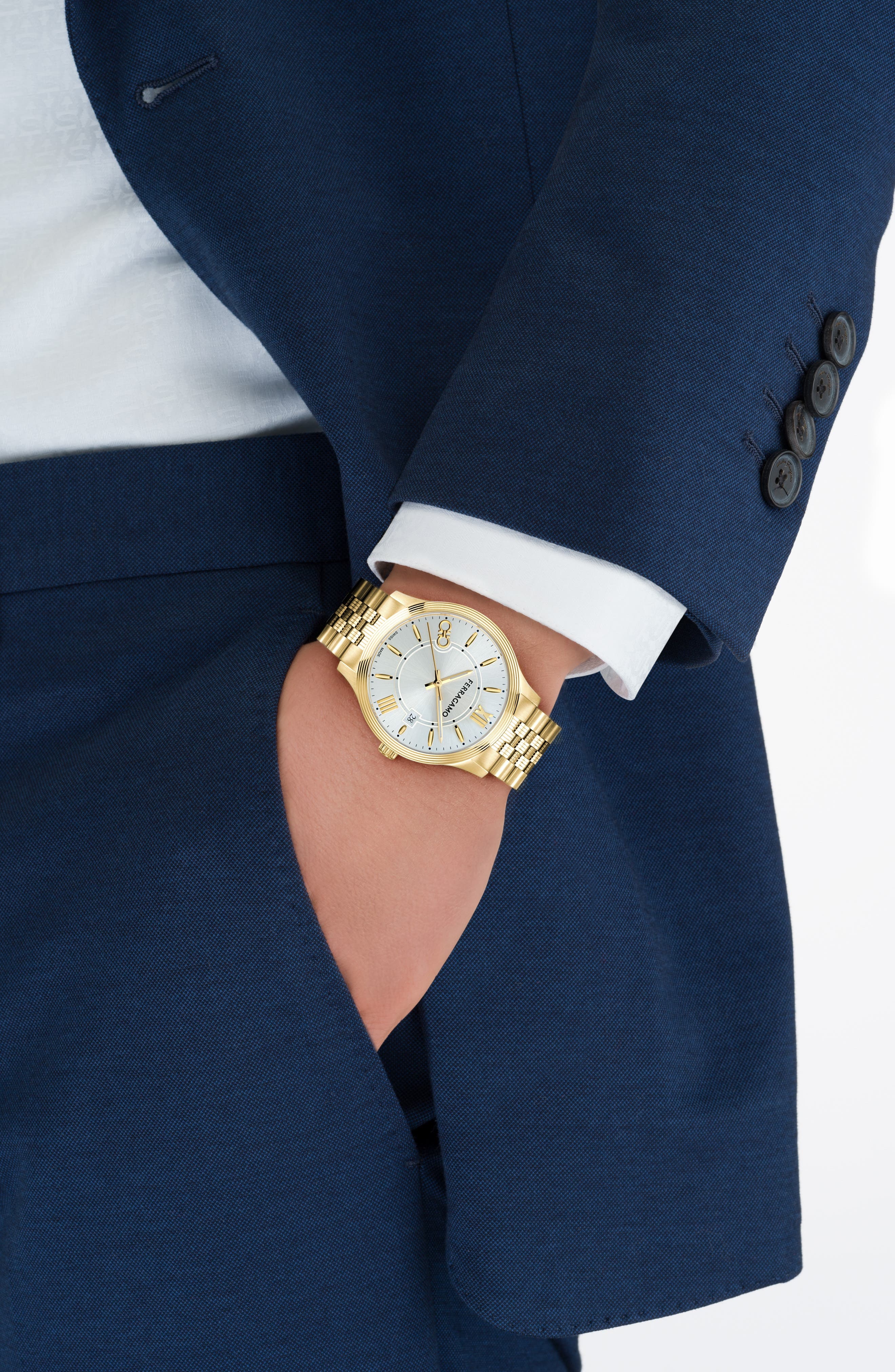 FERRAGAMO Duo Bracelet Watch, 40mm in Ip Yellow Gold at Nordstrom - 2