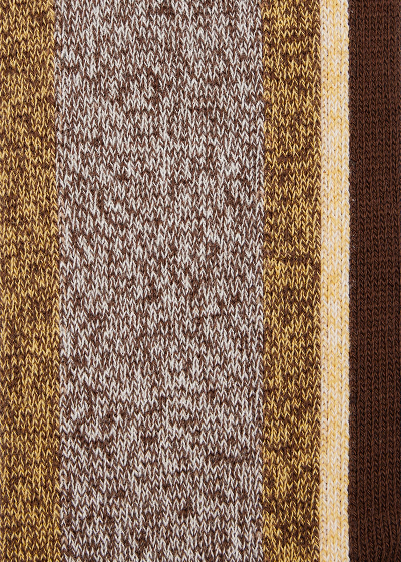 Brown Cotton-Blend Vertical Stripe Socks 3