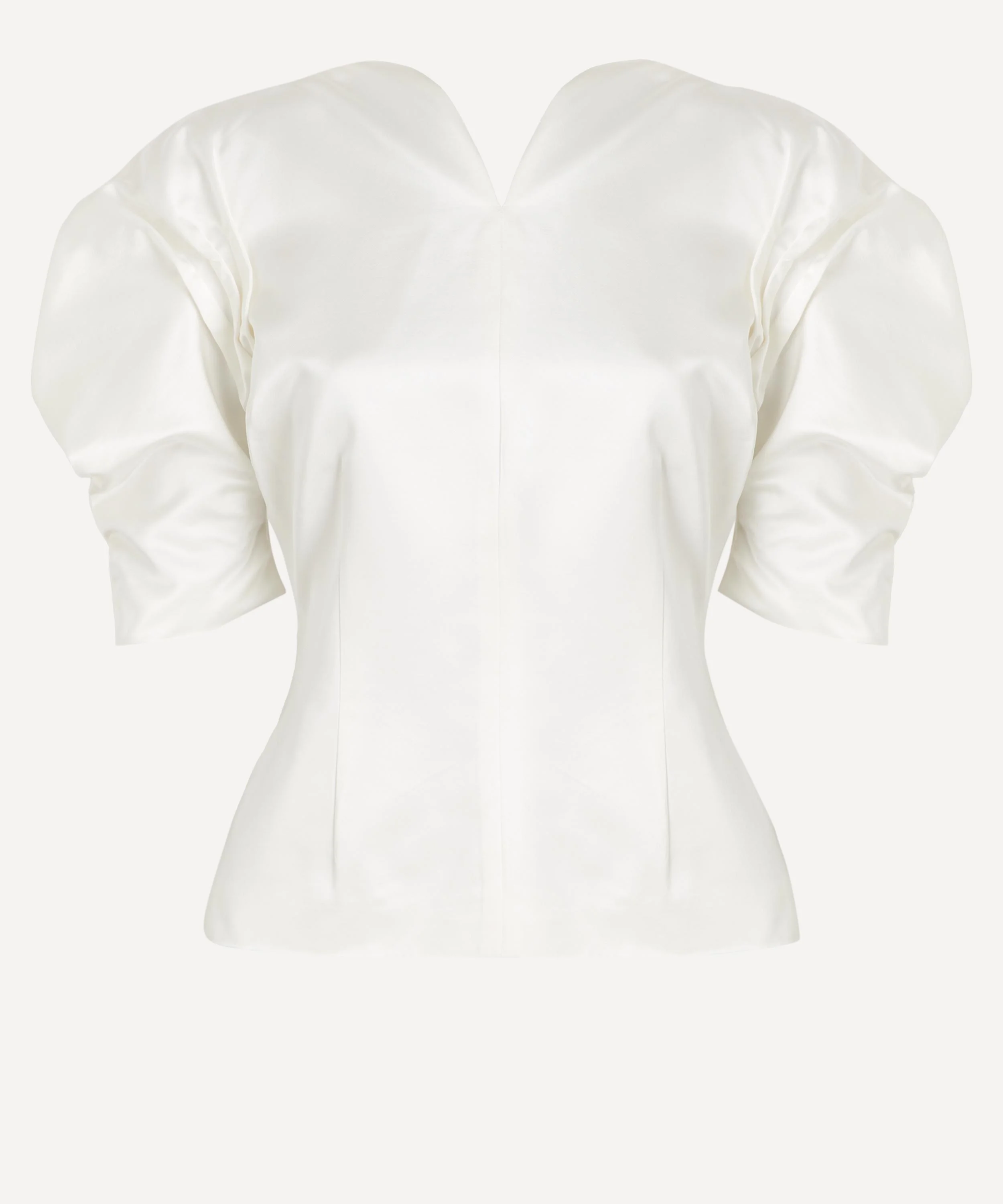 Janet Ecru Puff-Sleeve Top - 1