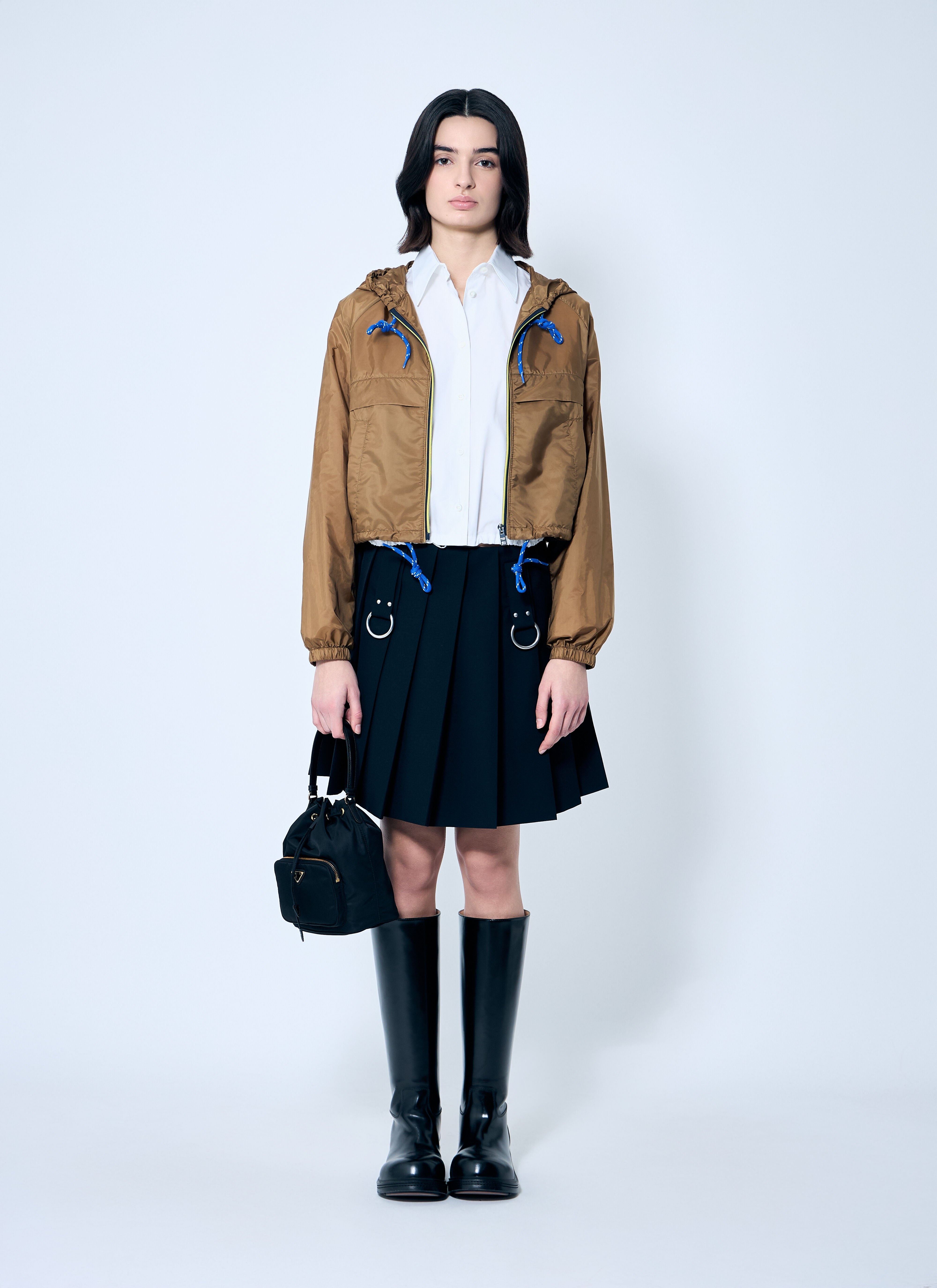 Prada Re-Nylon Hooded Jacket With Contrast Trims | lncc