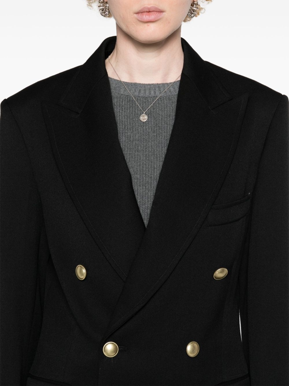 peak-lapels double-breasted blazer - 5