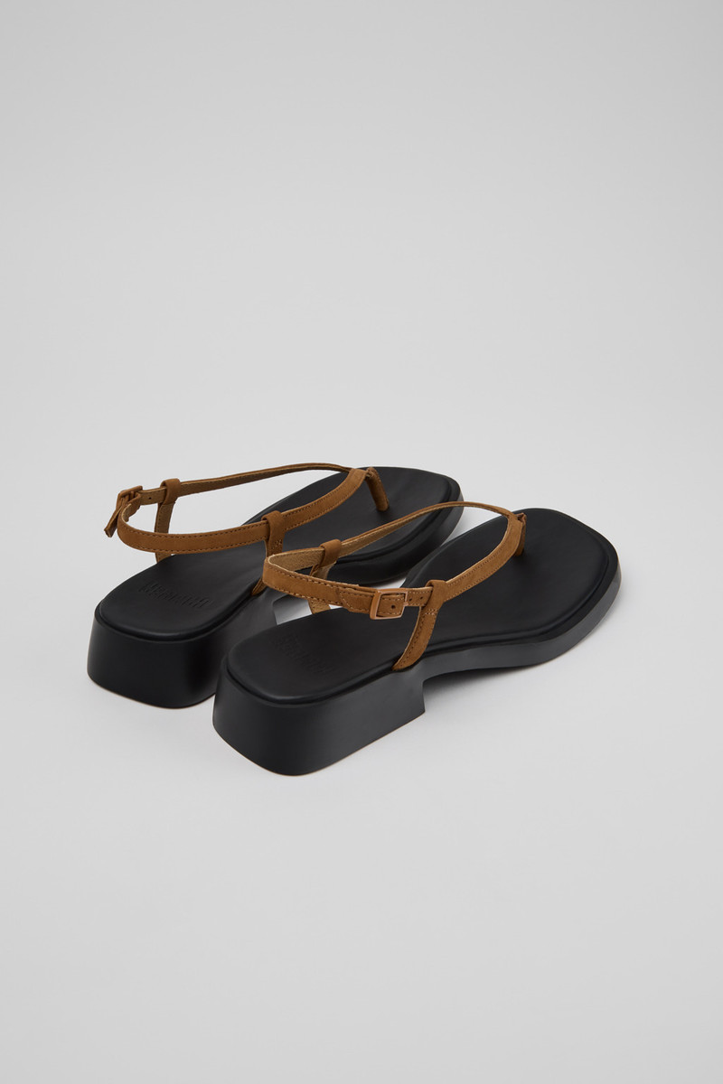 CAMPERLAB Brown Nubuck Leather Sandals for Women. outlook