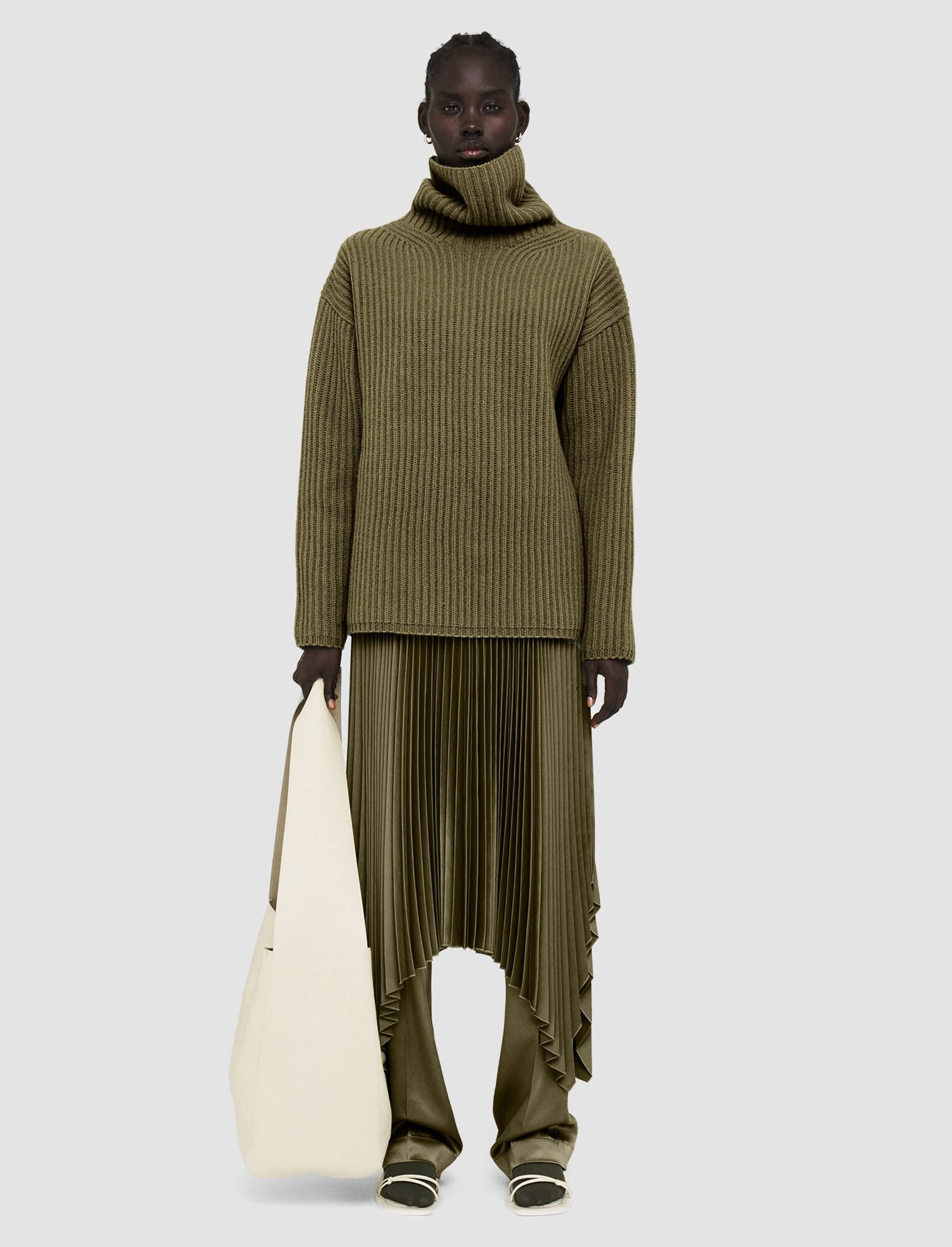 Cardigan Stitch High Neck Jumper - 2