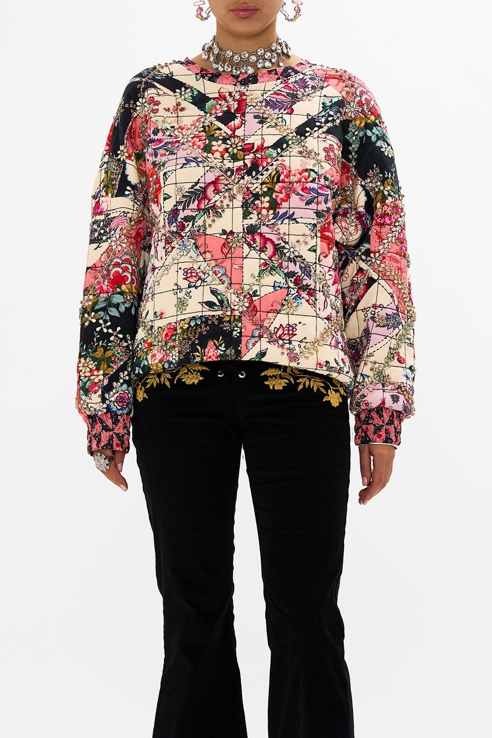 SILK BAND DROPPED SHOULDER SWEATSHIRT - 5