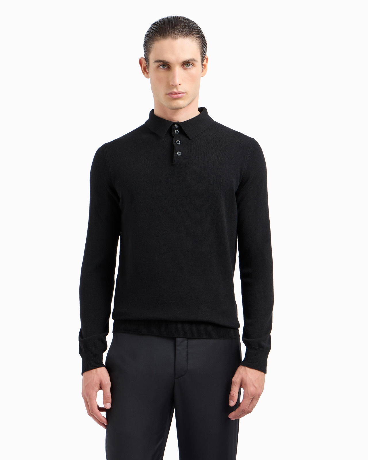 Long-sleeved, pure cashmere polo shirt - 4