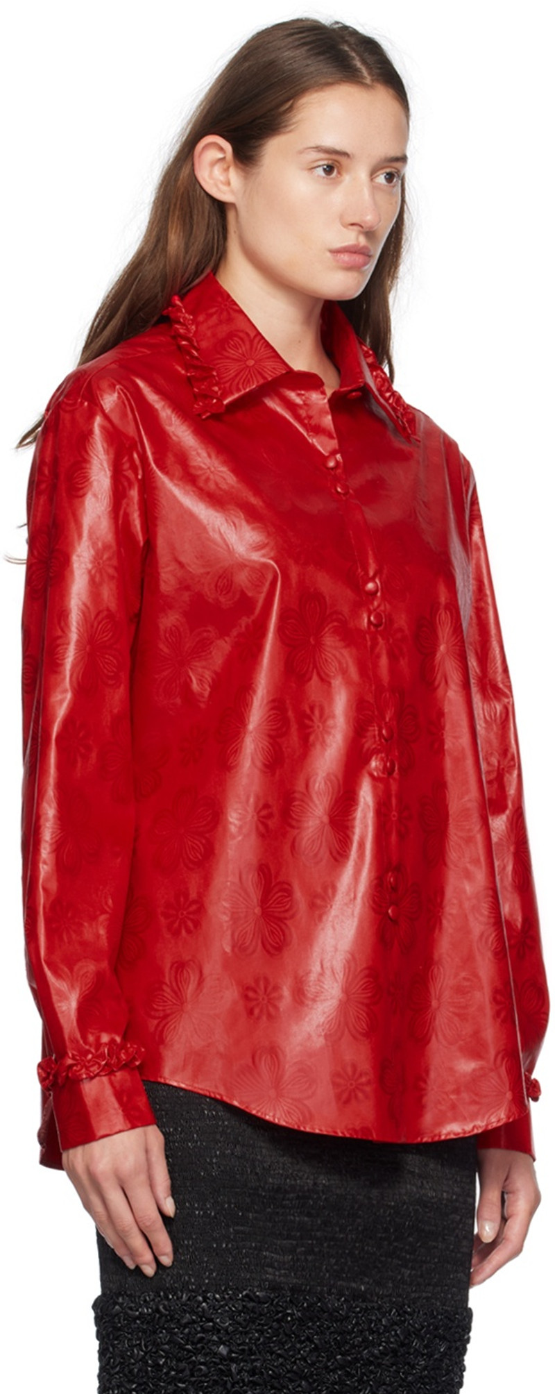 SUPER YAYA Red Papa Froufrou Shirt outlook