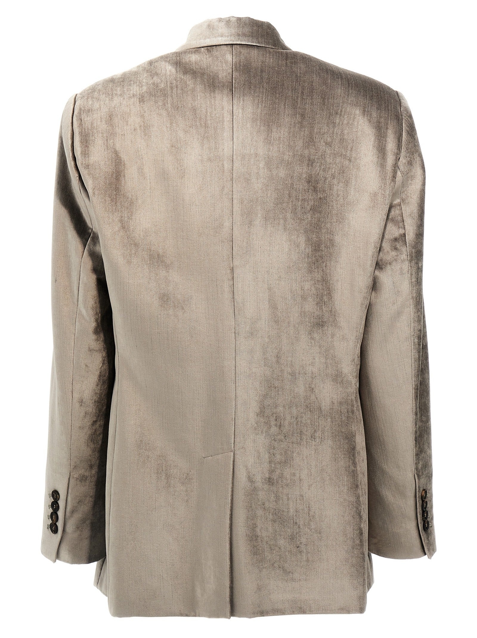 Single-Breasted Chenille Blazer Blazer And Suits Gray - 2