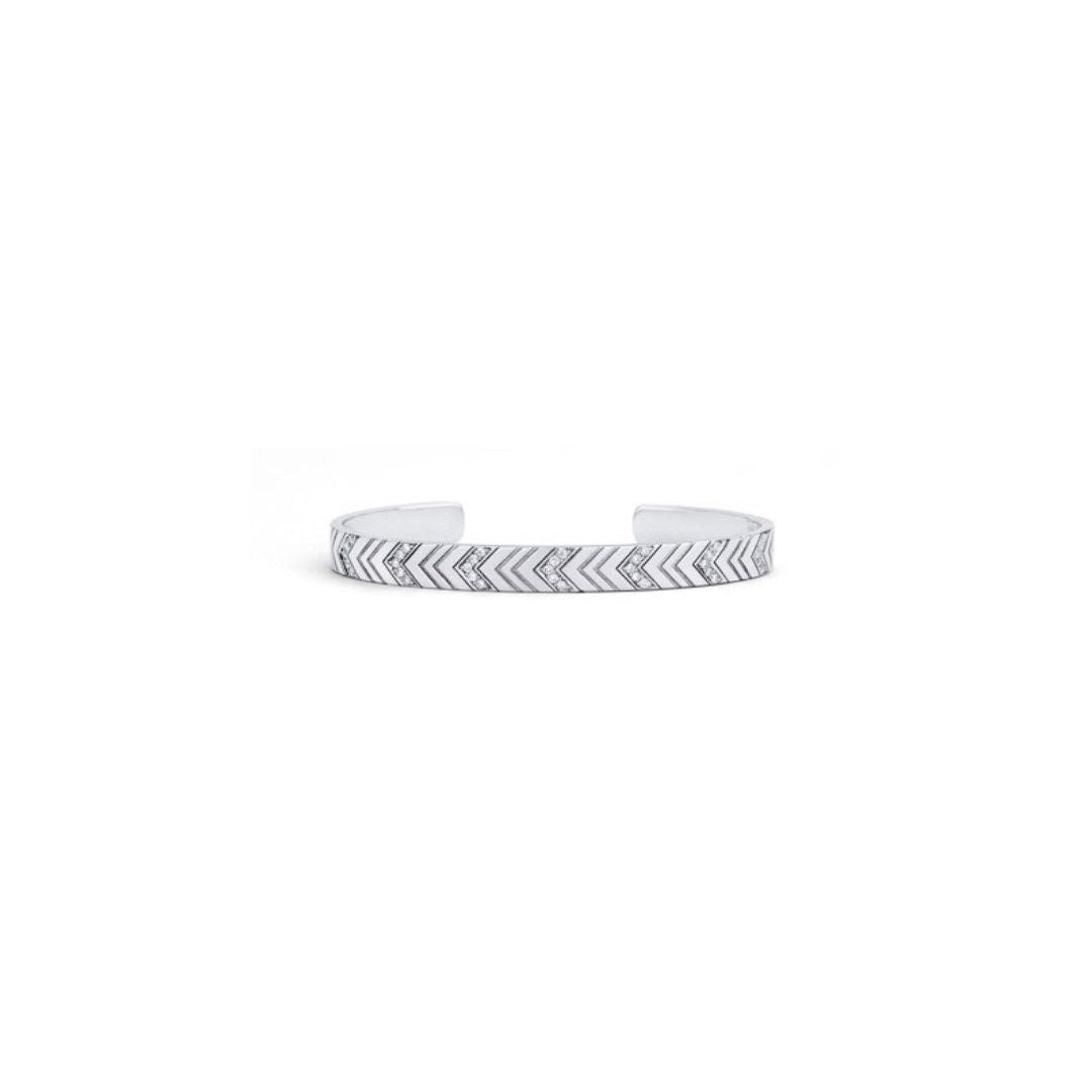 WHITE GOLD MULTI-DIAMOND CHEVRON CUFF - 2