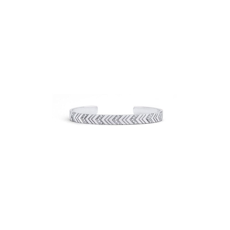 SPRWMN WHITE GOLD MULTI-DIAMOND CHEVRON CUFF outlook