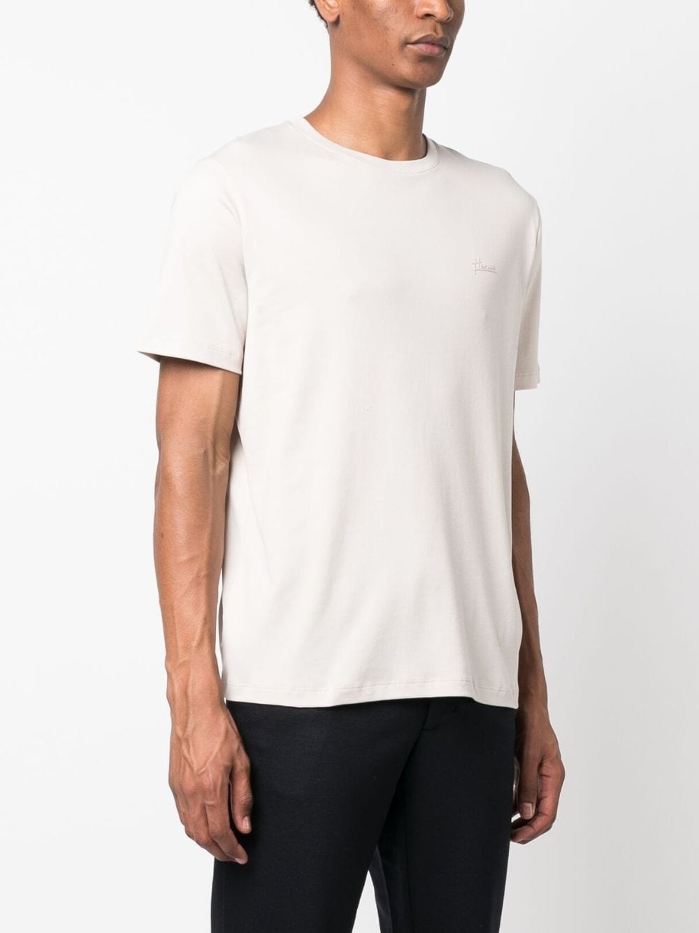 logo-plaque cotton T-shirt - 3