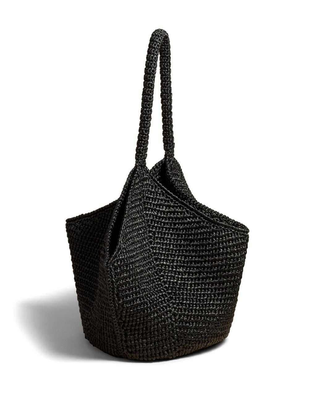 medium Lotus raffia tote bag - 3