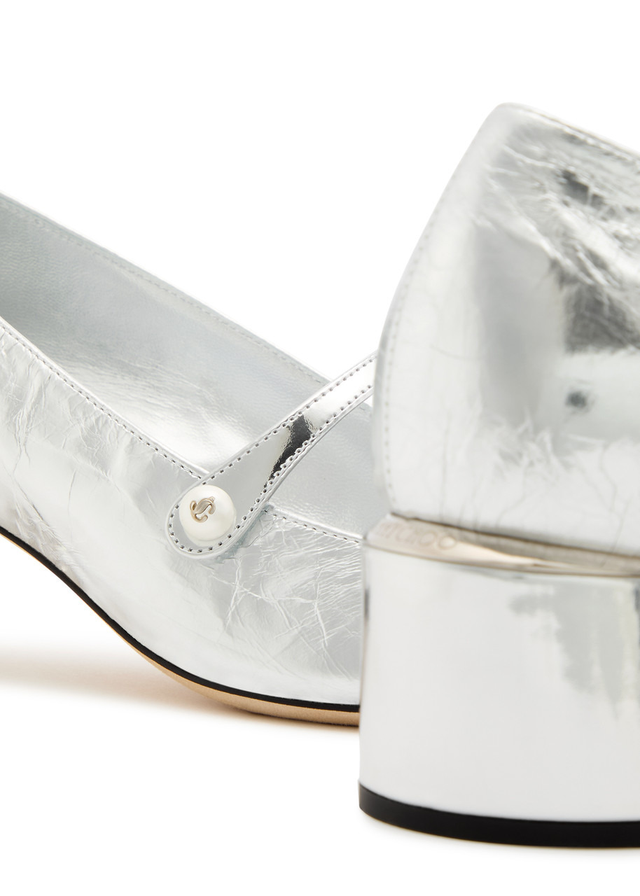 Jimmy Choo Elisa 45 Metallic Leather Pumps - 4